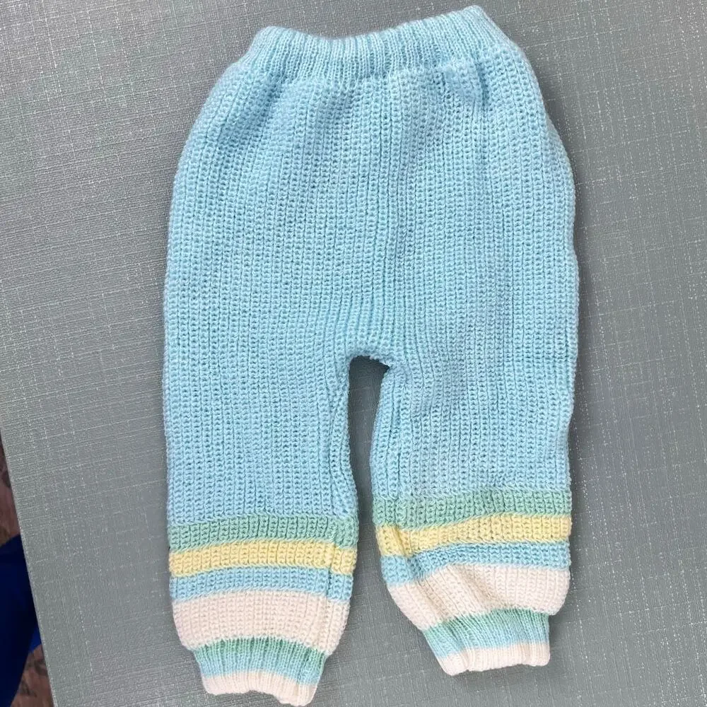 Vintage Two Piece Teddy Bear Balloon Sweater Set Baby Boy